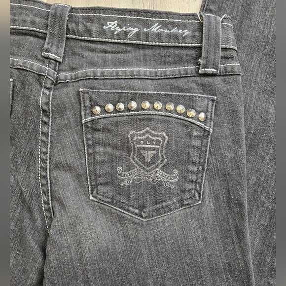 Flying Monkey Black Denim Jeans Size 9 - Picture 9 of 13